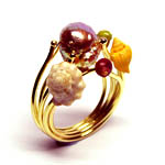 pearl & shell ring