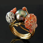 pearl & shell ring