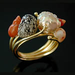 pearl & shell ring