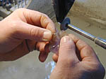 Markus Hermann working on an ametrin flower.