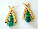 Earrings with emeralds