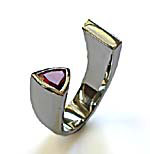 Ring in Silver with garnet